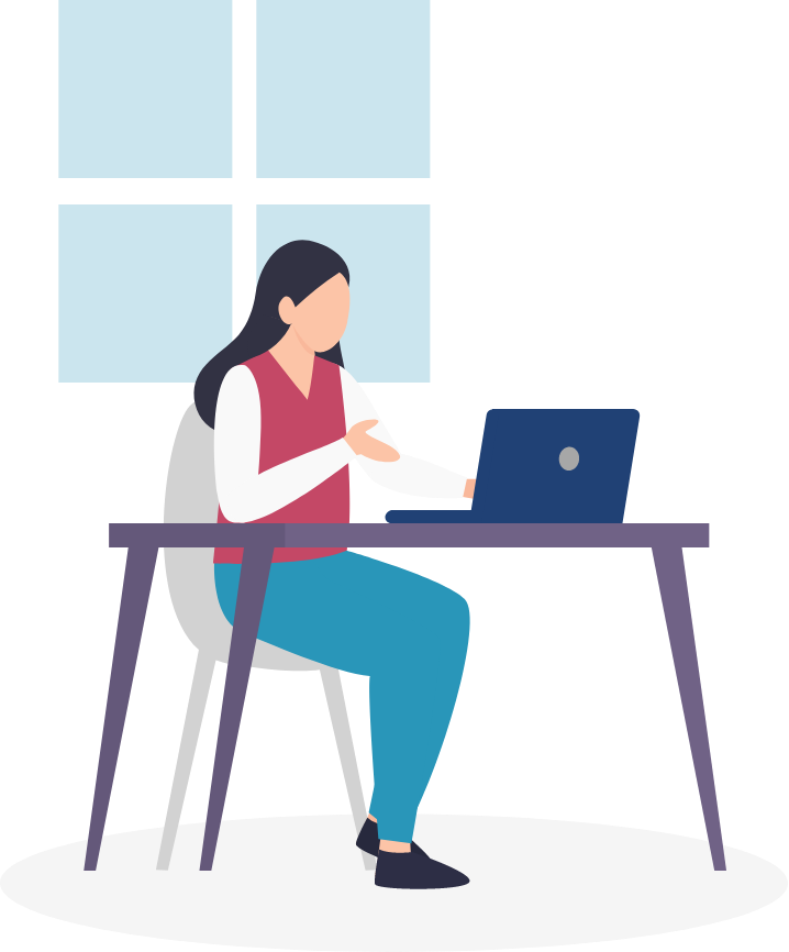 女性がパソコンで作業をしているイメージ